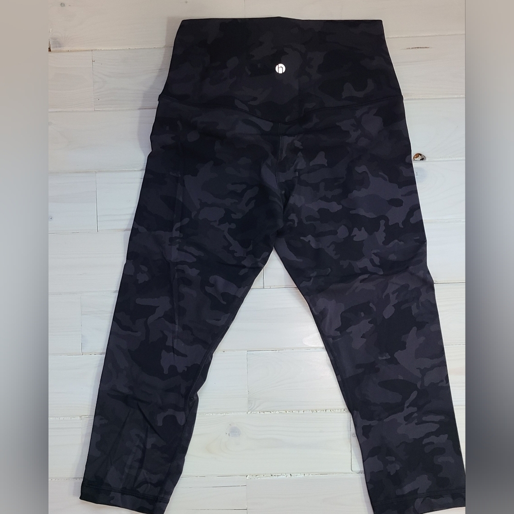 Black Camouflage Leggings By Heynuts. Crop Length And Great Condition.